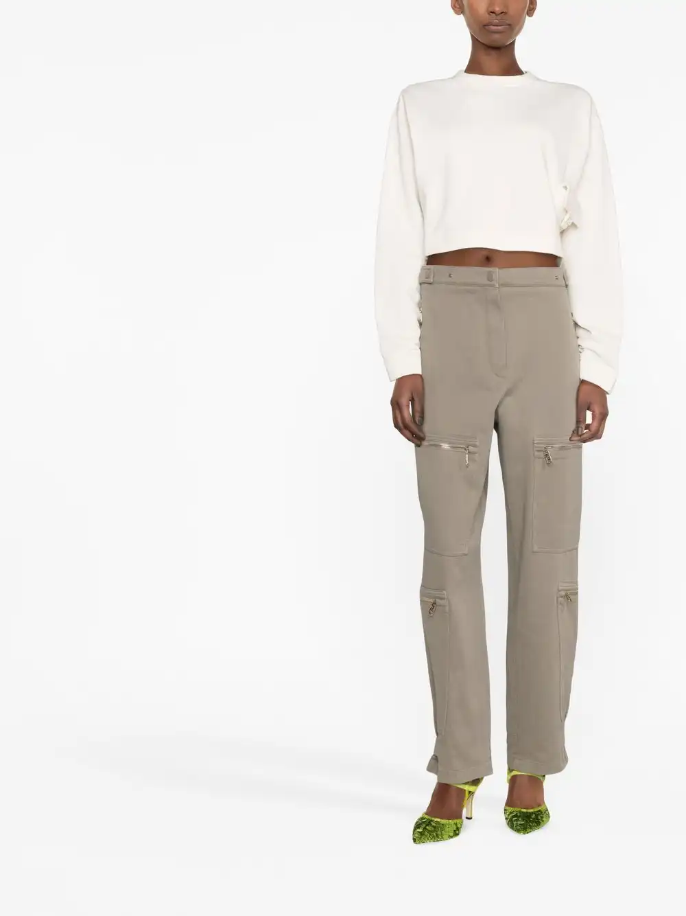 Affordable FENDI zip-detail straight-leg trousers