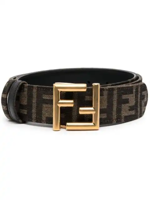 FENDI monogram-print logo-buckle belt