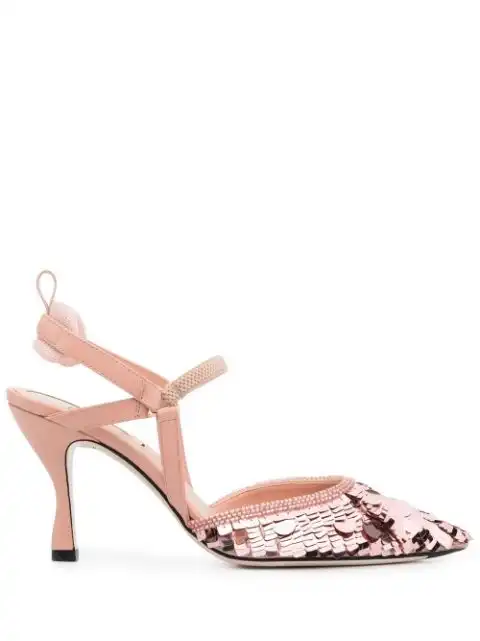 FENDI sequinned point-toe pumps