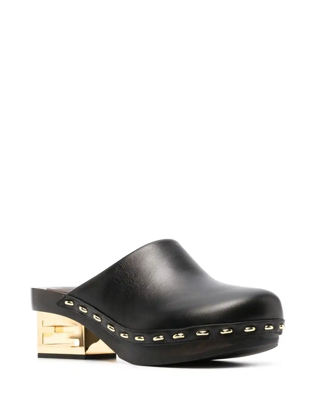 Cheap FENDI logo block-heel mules