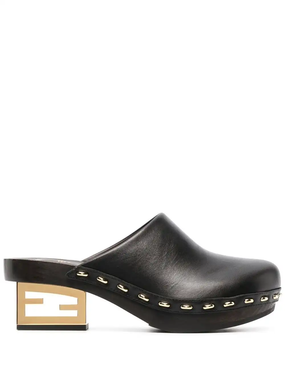 Cheap FENDI logo block-heel mules