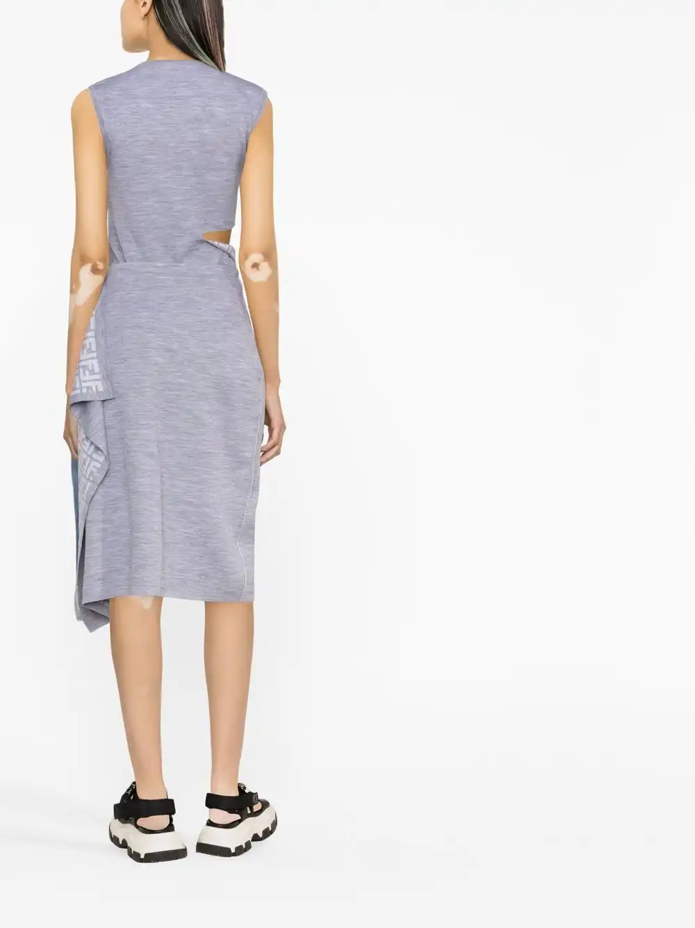 Affordable FENDI logo-pattern wrap midi skirt