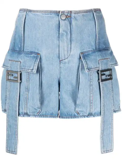 FENDI Baguette denim cargo shorts