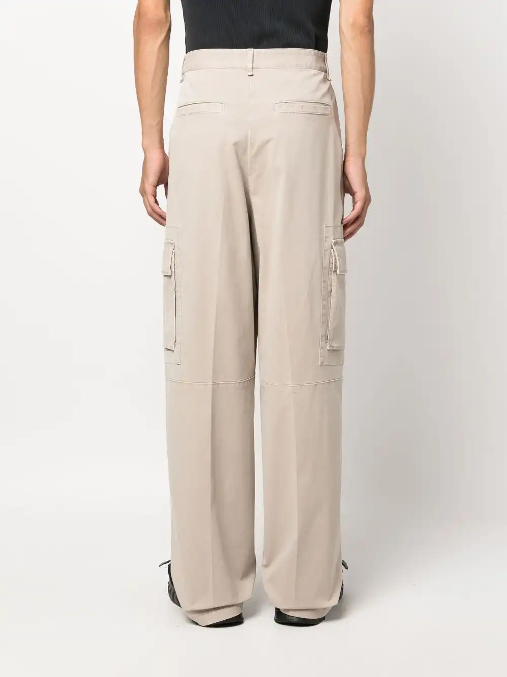 Cheap FENDI logo-patch wide-leg trousers