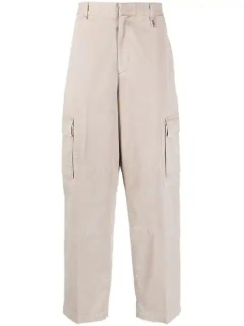 FENDI logo-patch wide-leg trousers