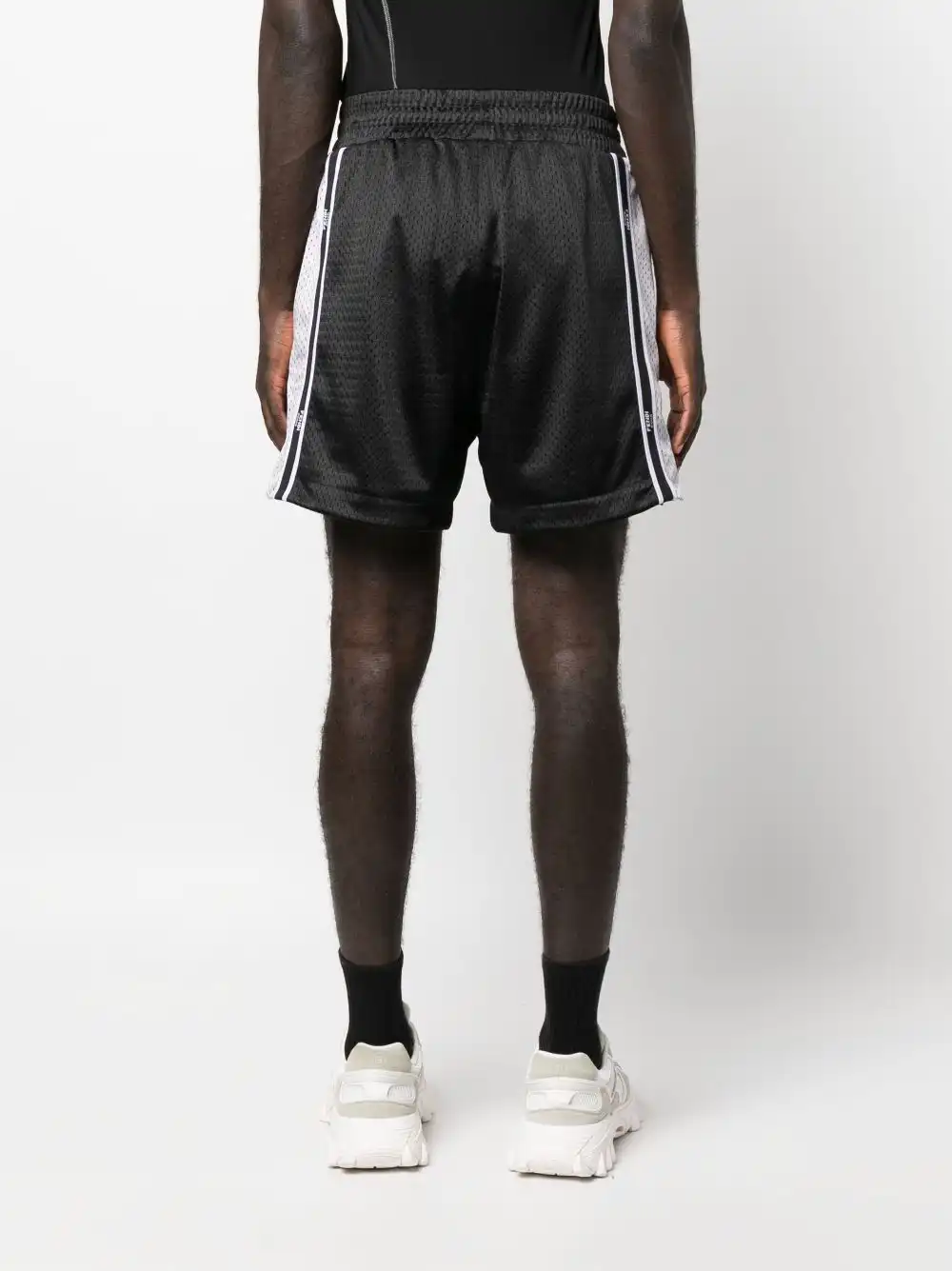 Affordable FENDI logo-tape perforated track shorts