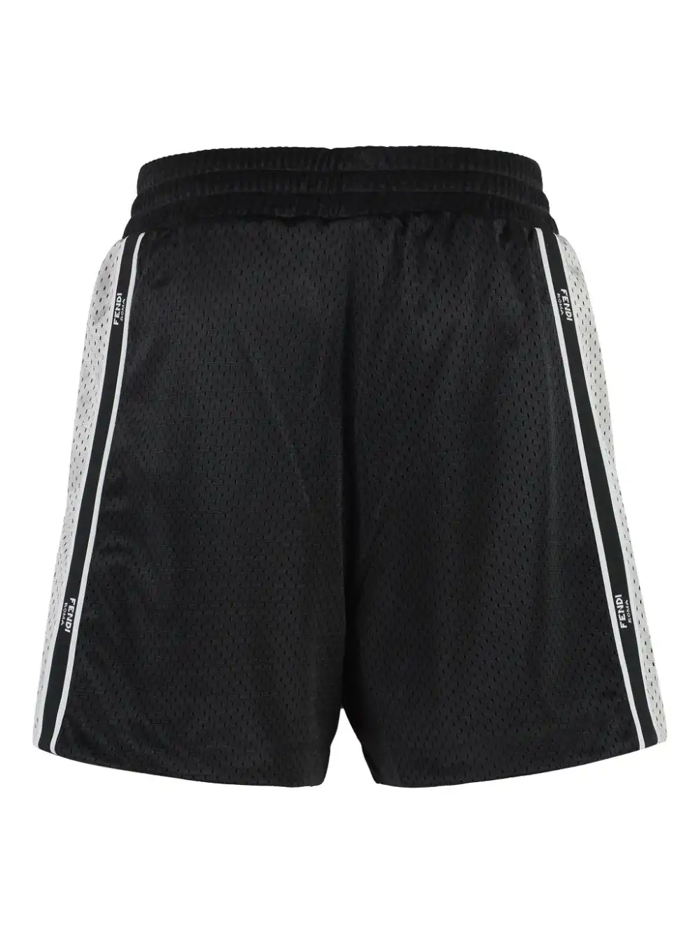 Affordable FENDI logo-tape perforated track shorts