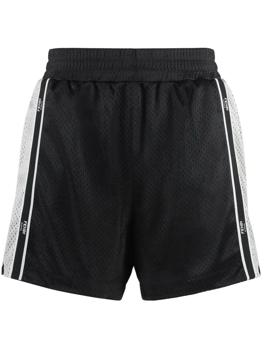 Affordable FENDI logo-tape perforated track shorts