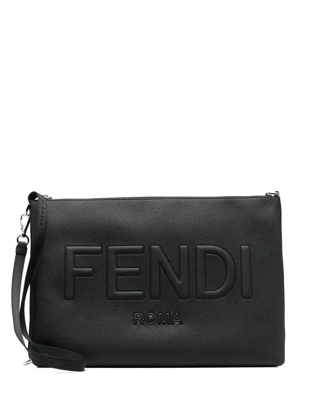 Affordable FENDI embossed-logo clutch bag