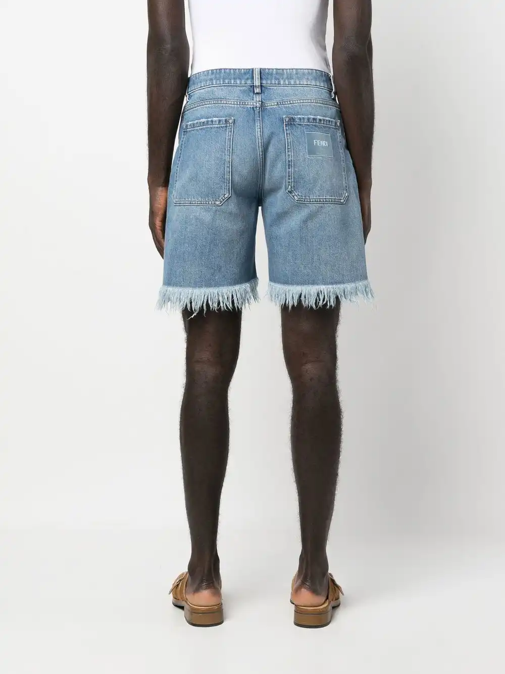 Cheap FENDI distressed effect shorts