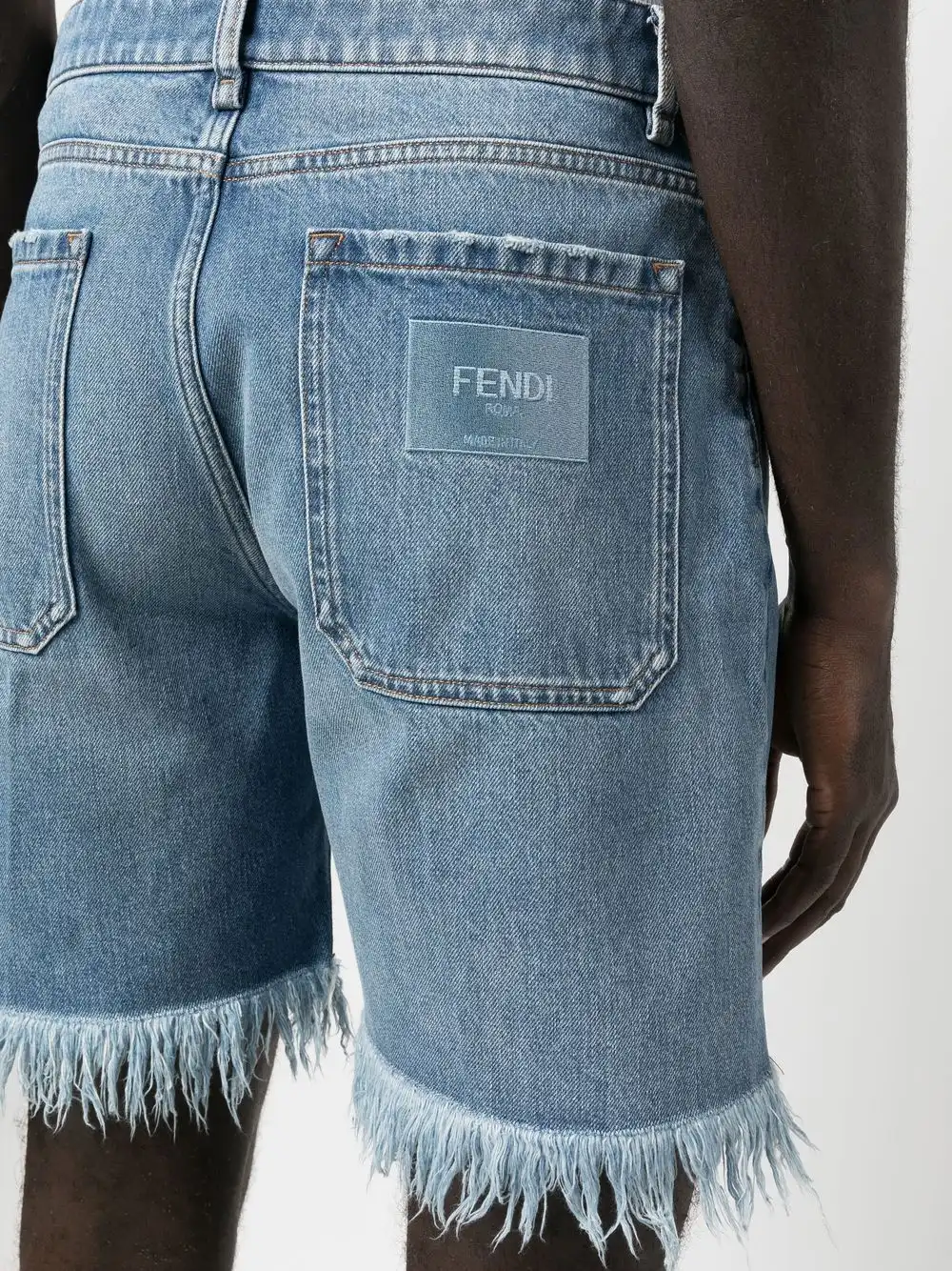 Cheap FENDI distressed effect shorts