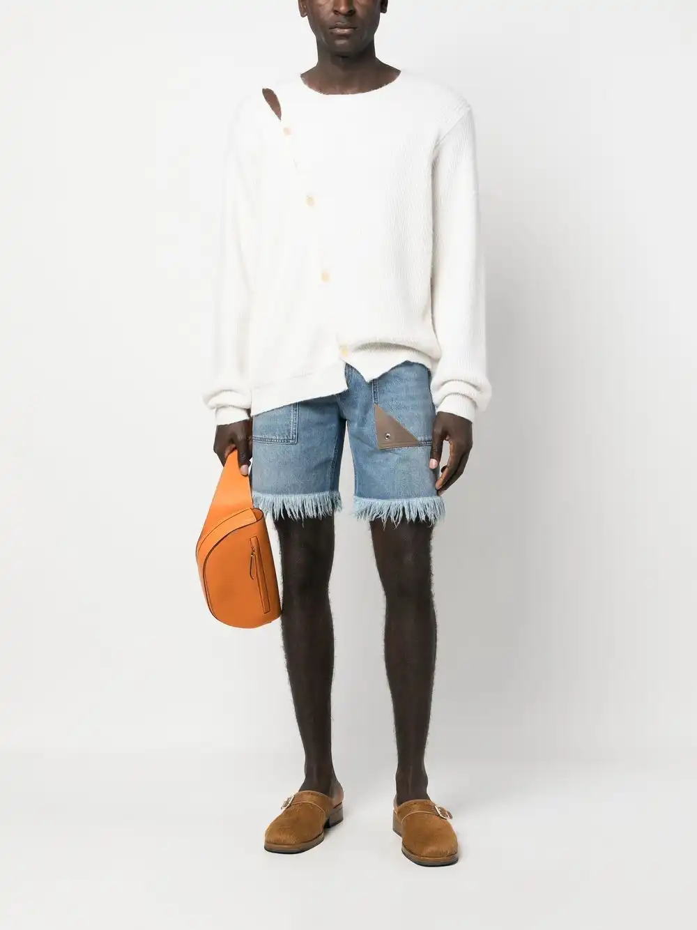 Cheap FENDI distressed effect shorts