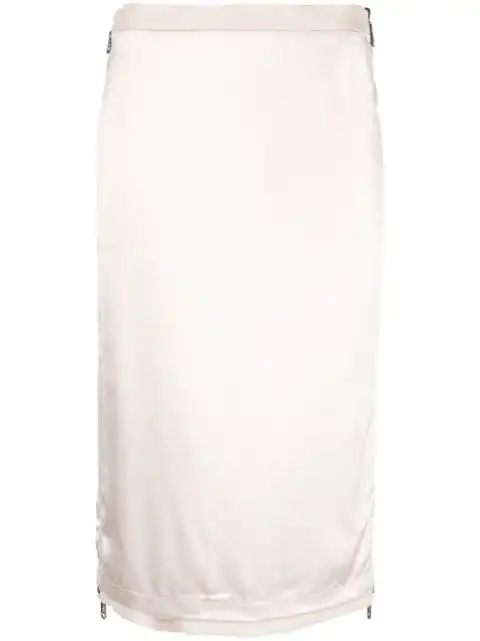 FENDI satin-finish gabardine midi skirt