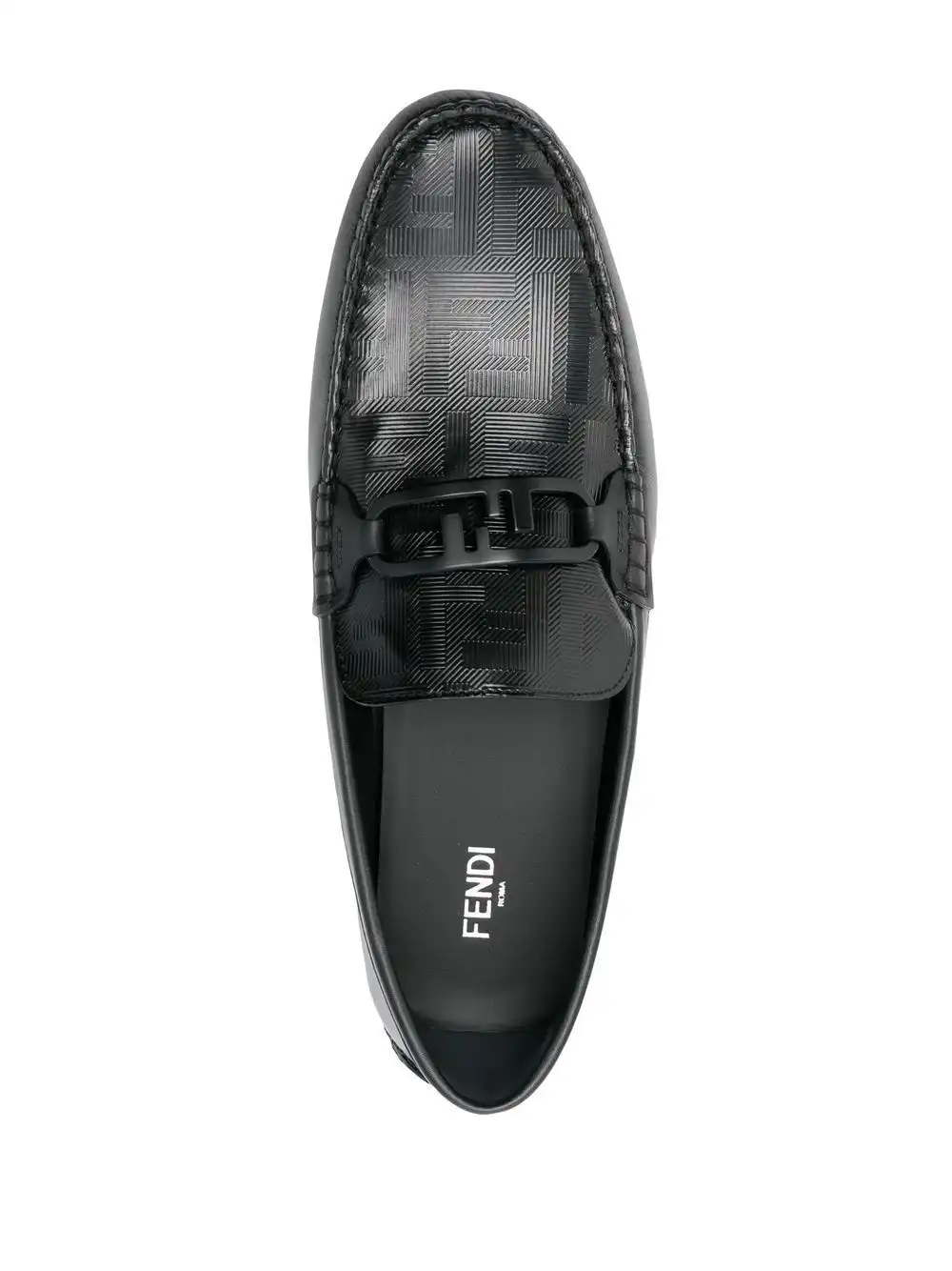 Cheap FENDI logo-print leather loafers