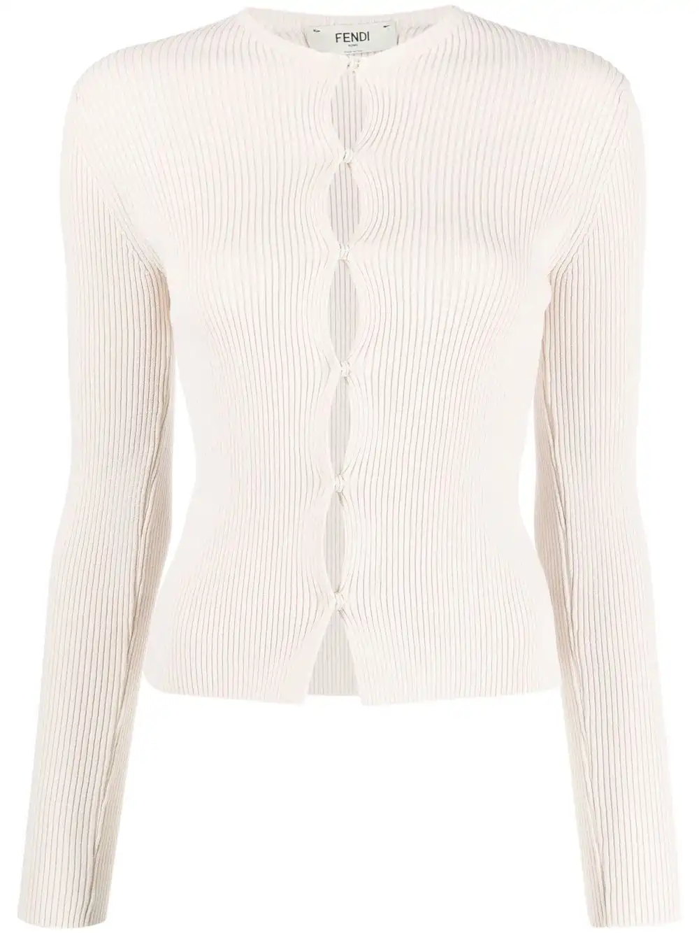 Affordable FENDI ribbed-knit cotton-blend cardigan