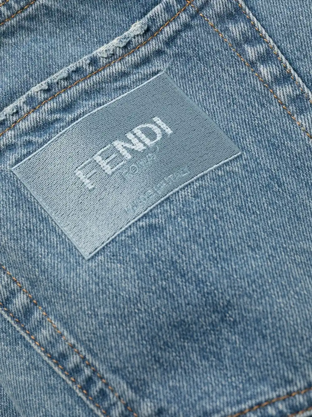 Affordable FENDI contrast-detail straigh-leg jeans