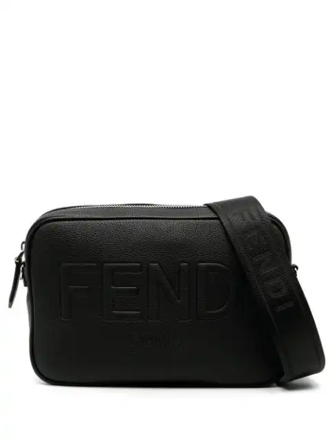 FENDI embossed-logo leather body bag