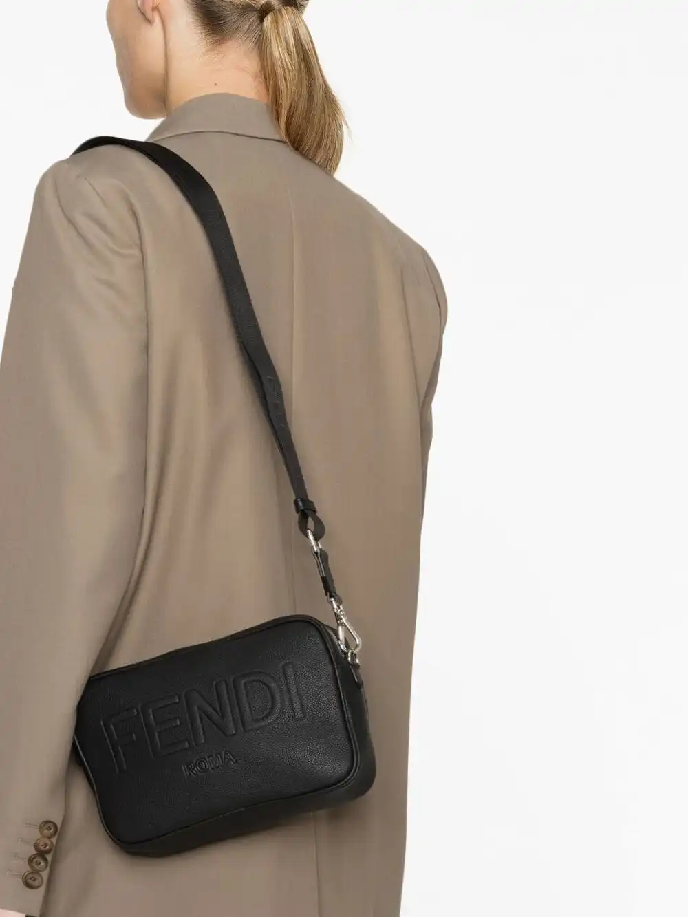 Cheap FENDI embossed-logo leather body bag