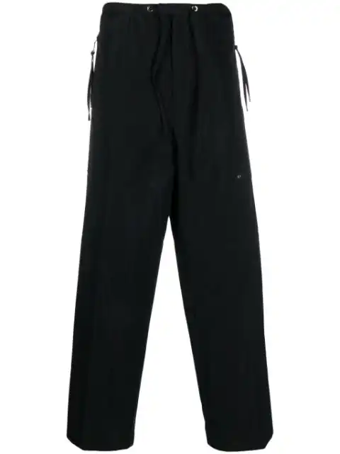 FENDI logo-patch wide-leg trousers