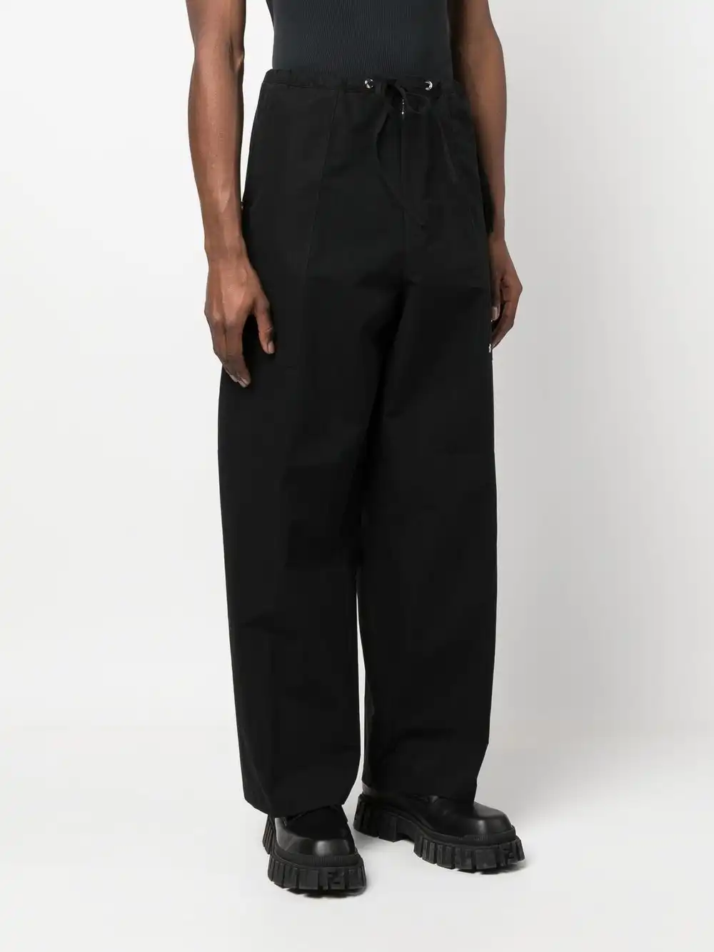 Affordable FENDI logo-patch wide-leg trousers