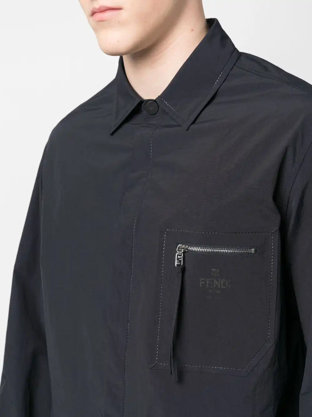 Affordable FENDI zip-pocket shirt jacket