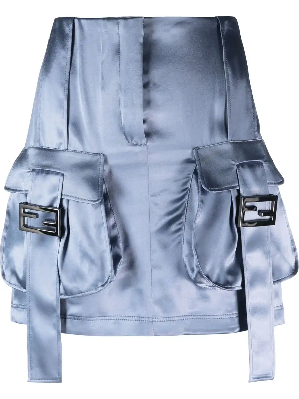 Affordable FENDI cargo pockets satin mini skirt