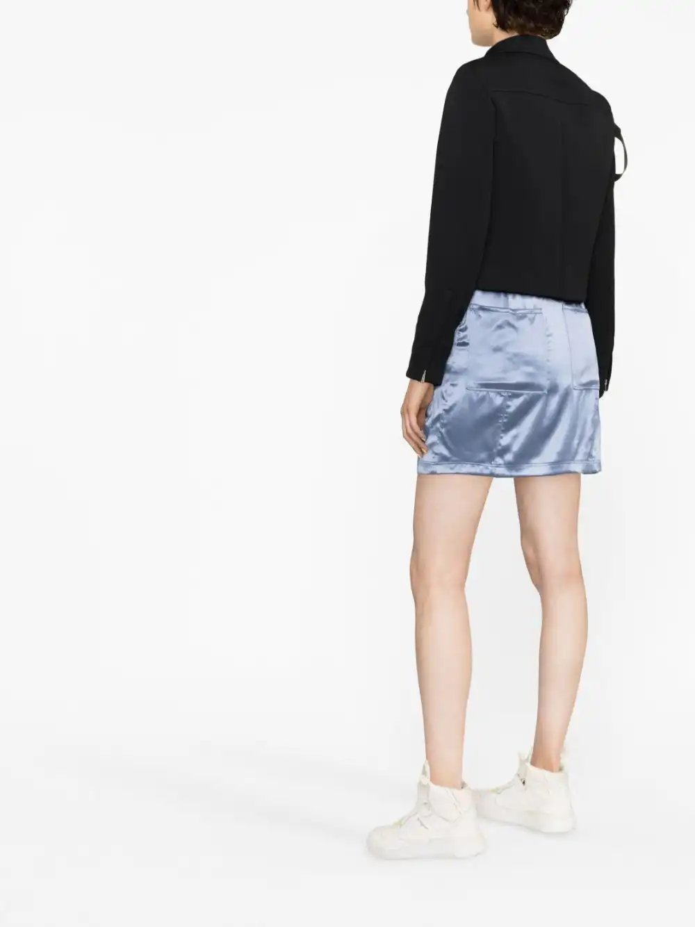 Affordable FENDI cargo pockets satin mini skirt