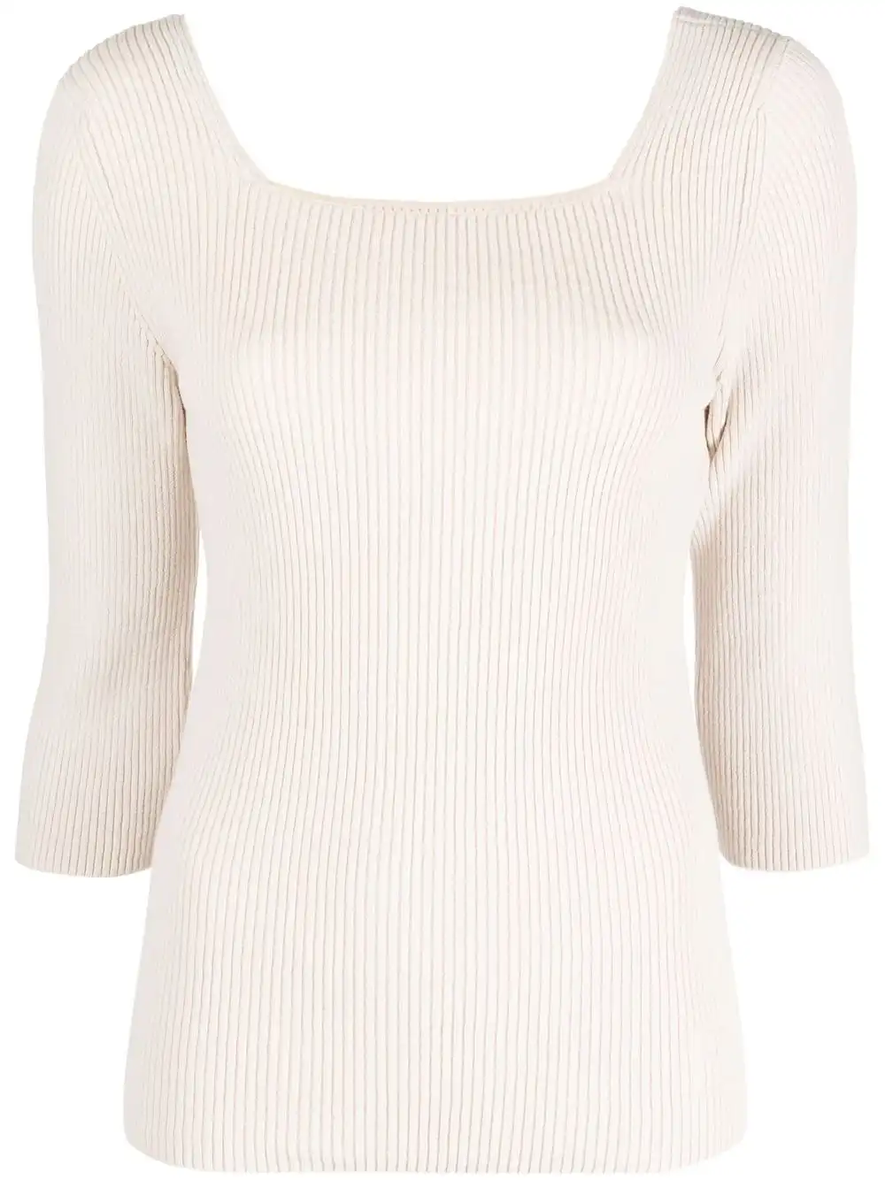 Cheap FENDI square-neck ribbed-knit top