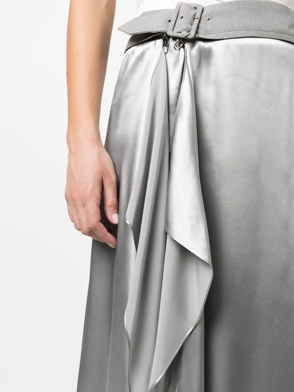 Affordable FENDI satin-finish midi skirt