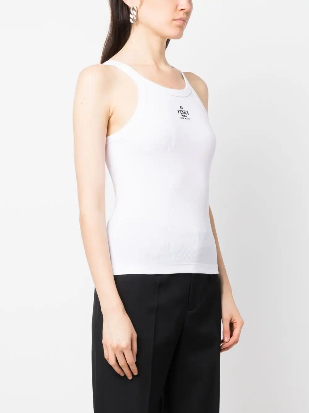 Affordable FENDI logo-embroidered vest top