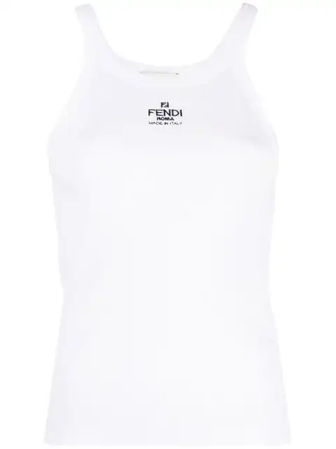 FENDI logo-embroidered vest top