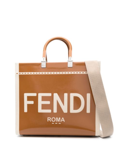 FENDI logo-print tote bag