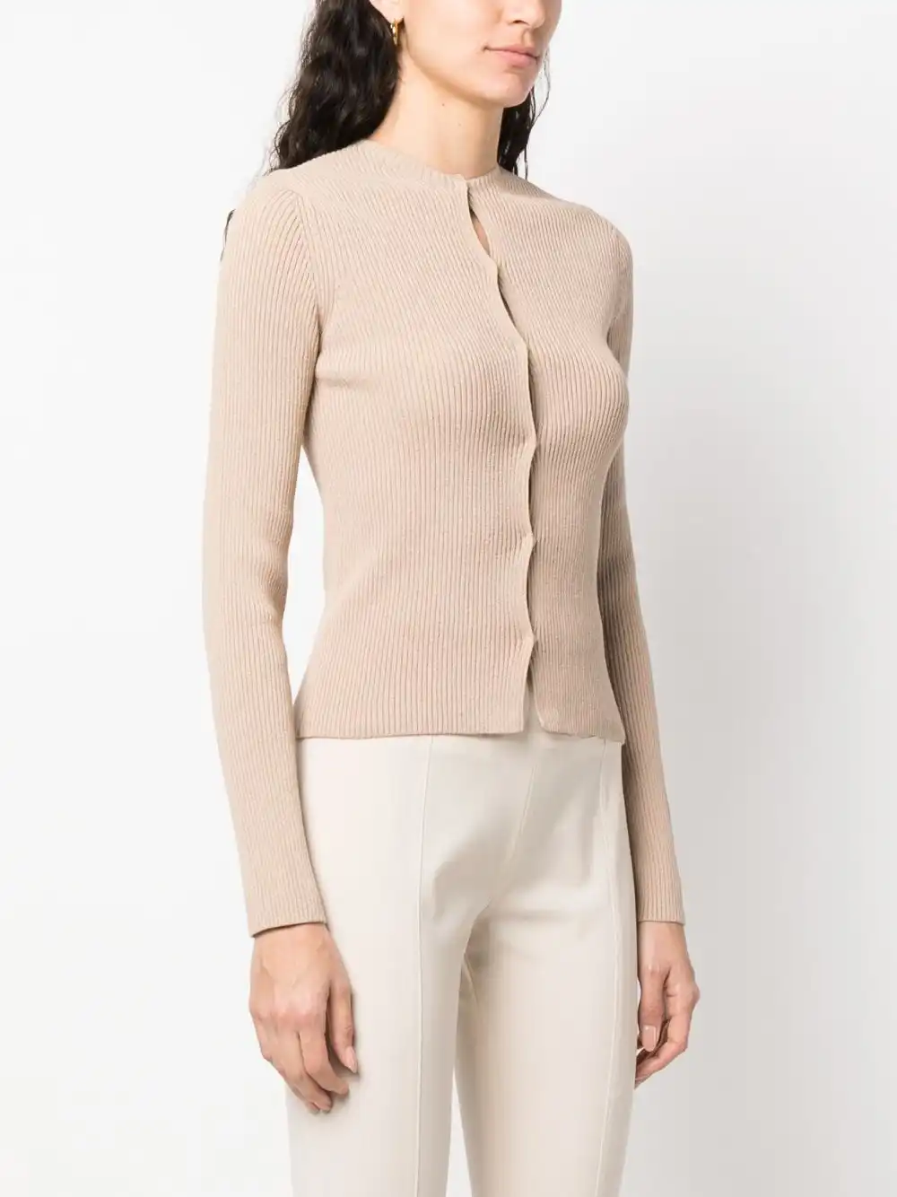 Affordable FENDI ribbed-knit cotton-blend cardigan