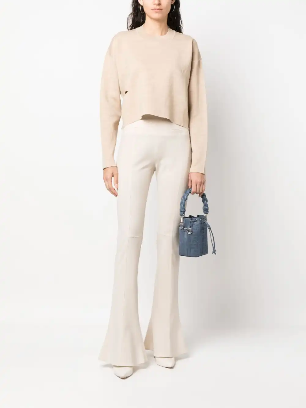 Cheap FENDI cut-out-detailing cropped jumper