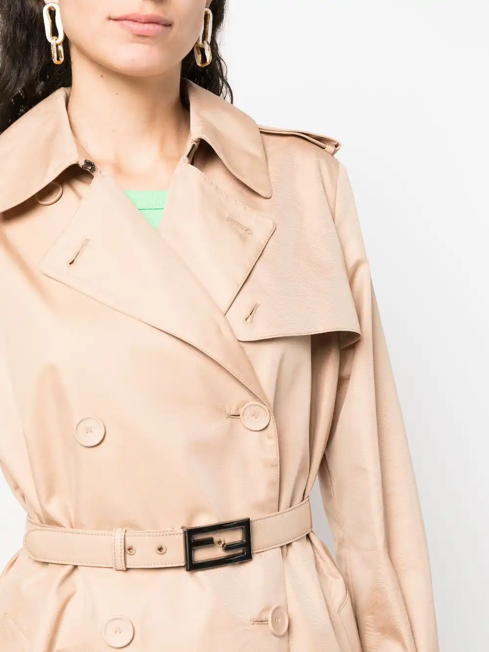 Affordable FENDI belted trench coat