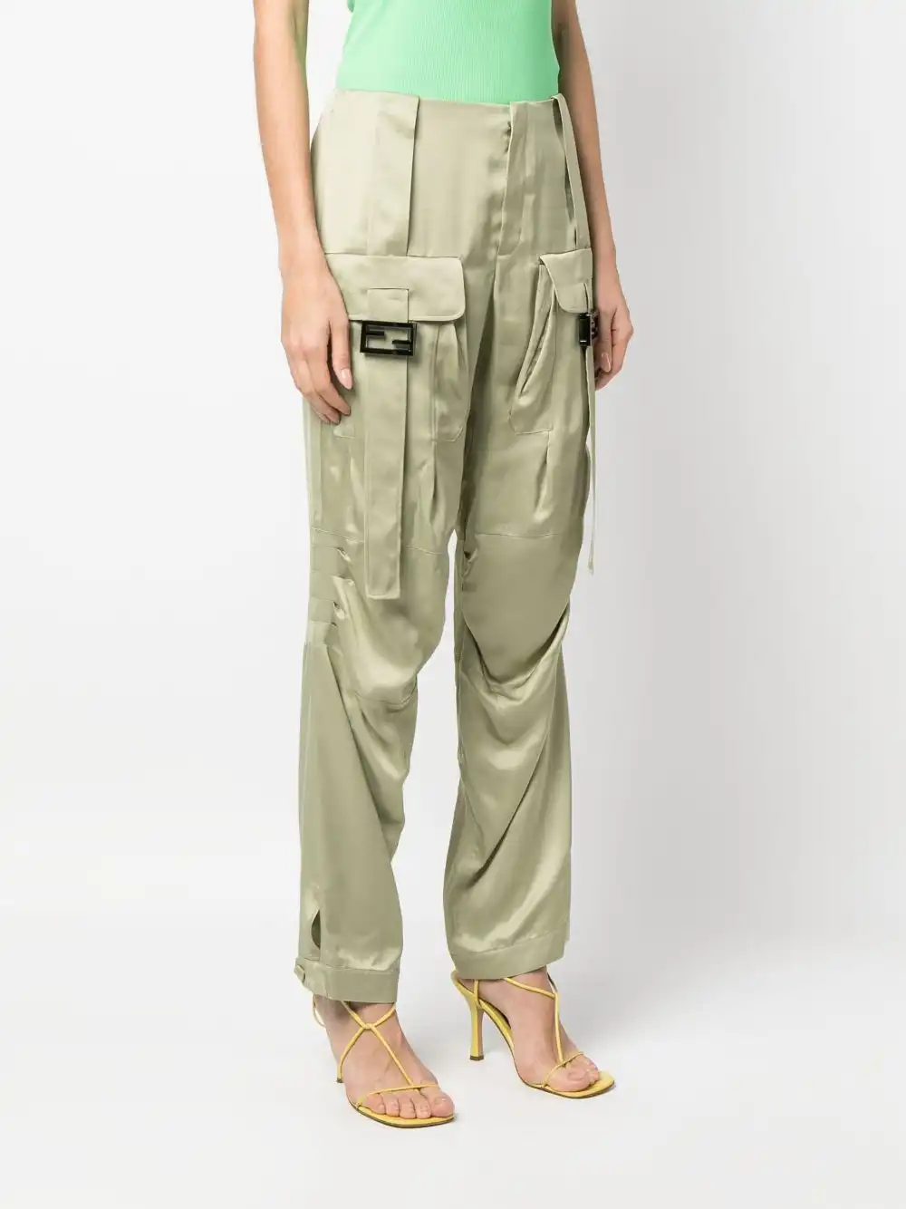 Cheap FENDI satin-finish cargo trousers