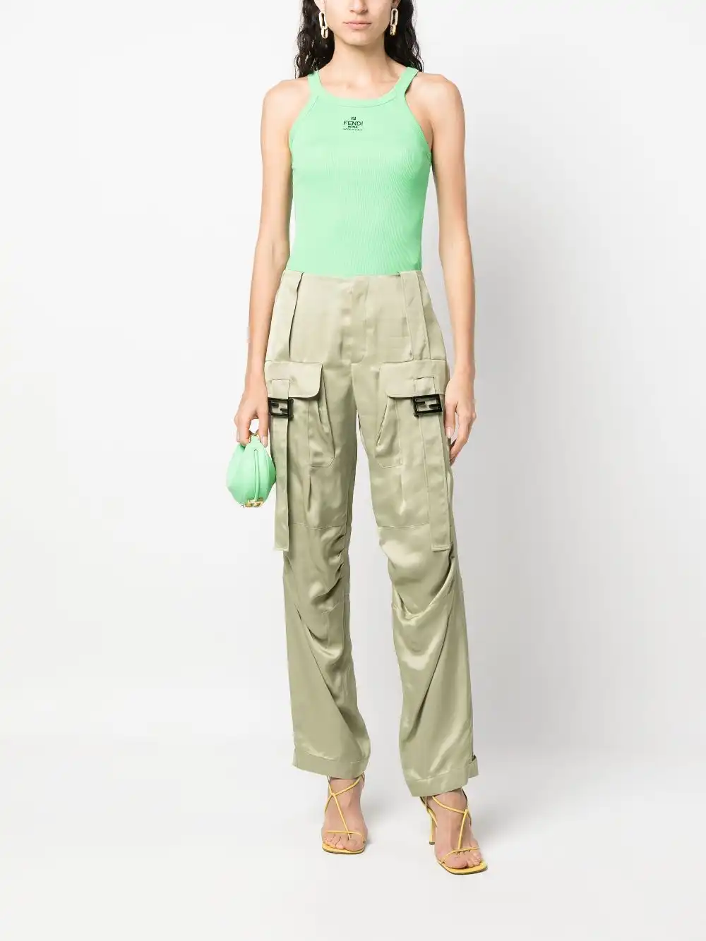 Cheap FENDI satin-finish cargo trousers