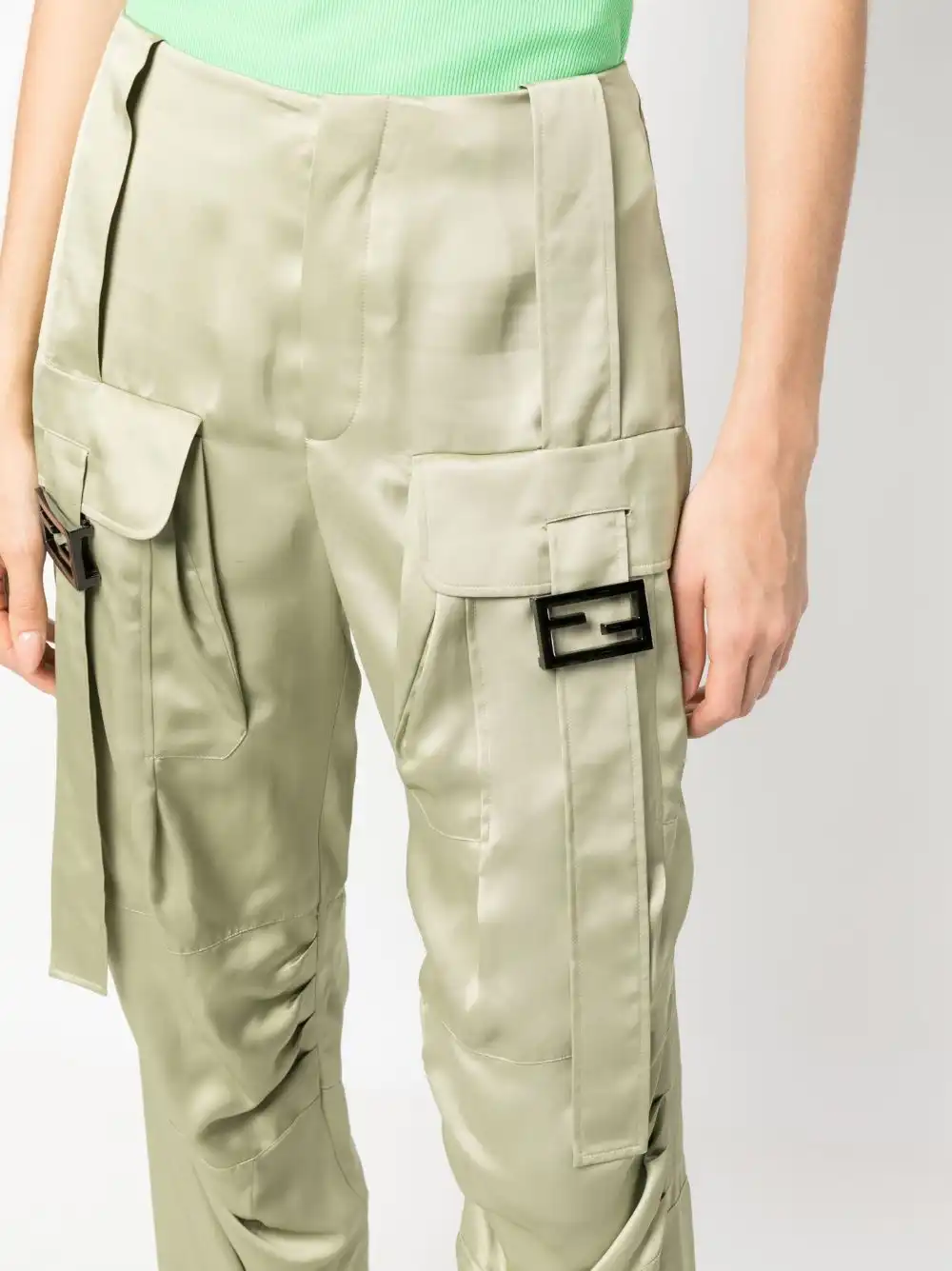 Cheap FENDI satin-finish cargo trousers