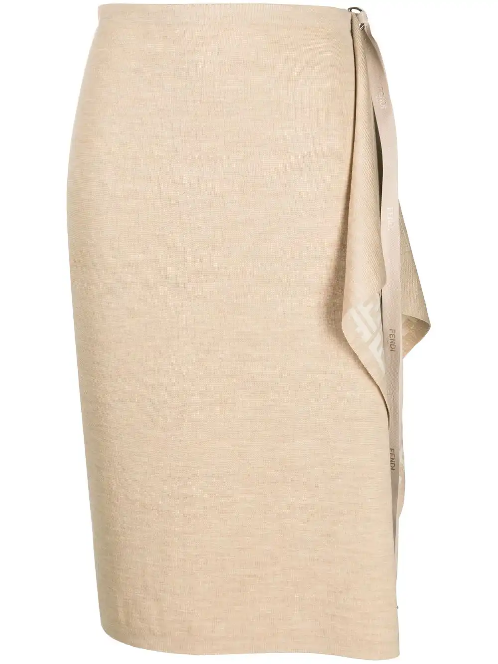 Cheap FENDI asymmetric knitted wrap skirt