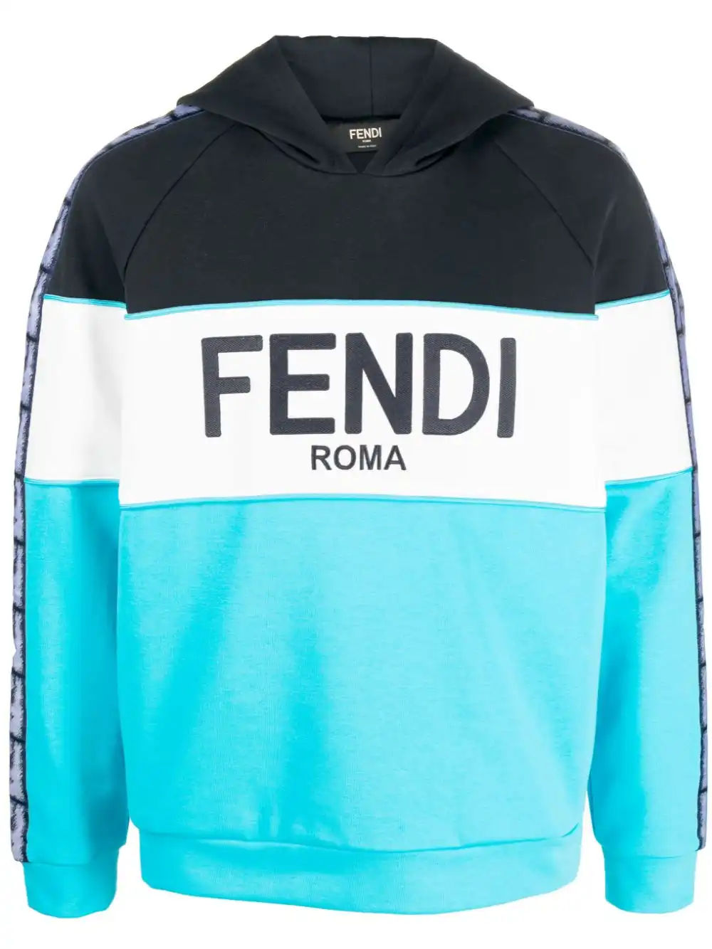 Cheap FENDI logo-print monogram-band hoodie