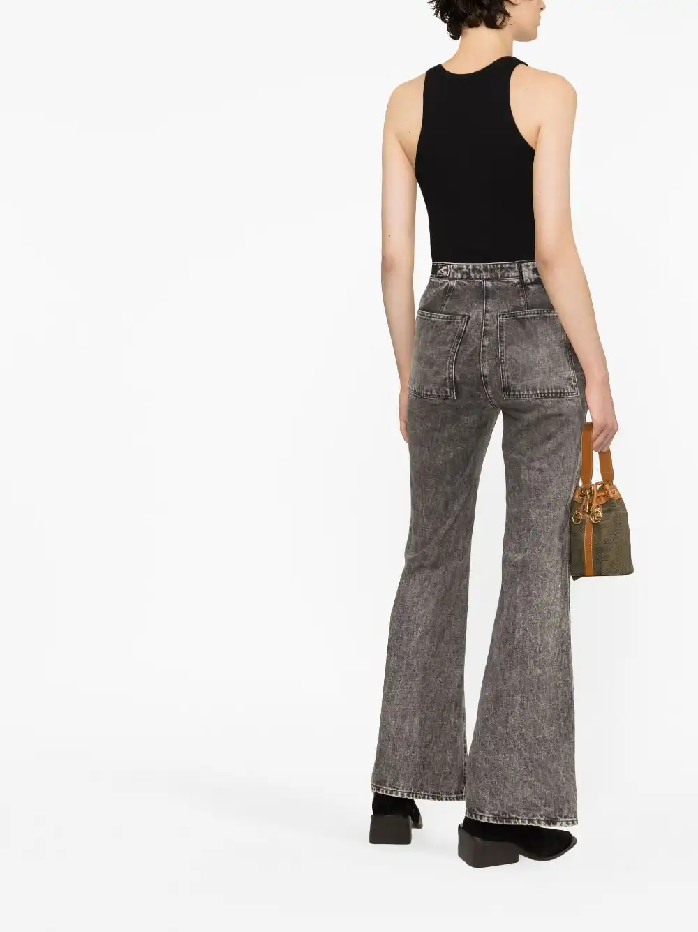 Affordable FENDI belted flared jeans