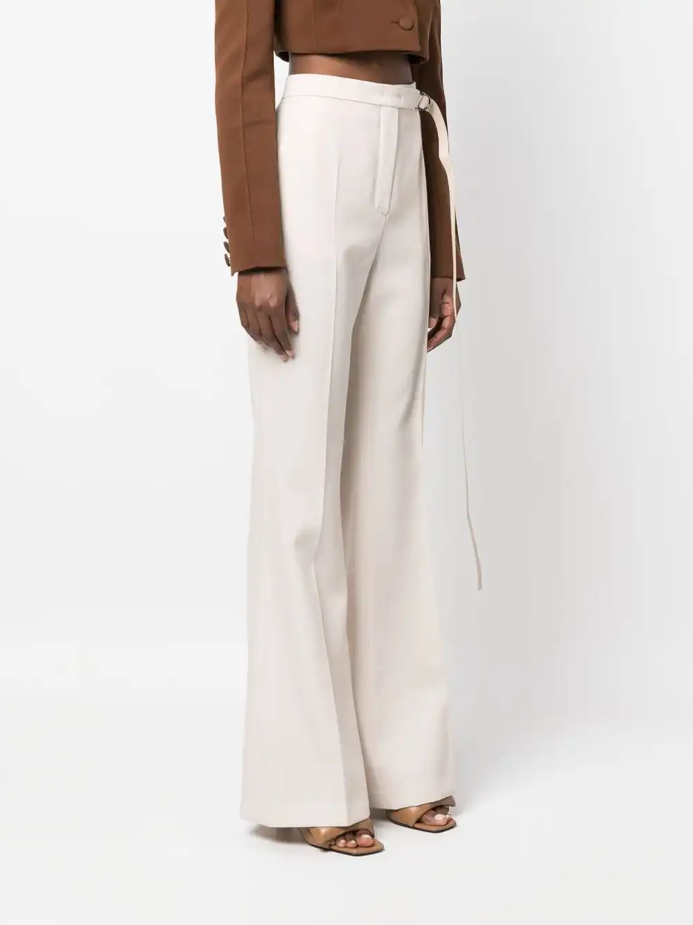 Affordable FENDI high-waisted wool flared trousers