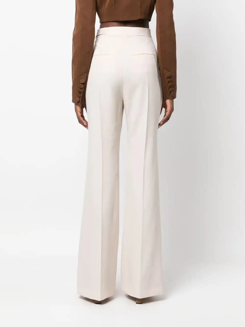 Affordable FENDI high-waisted wool flared trousers