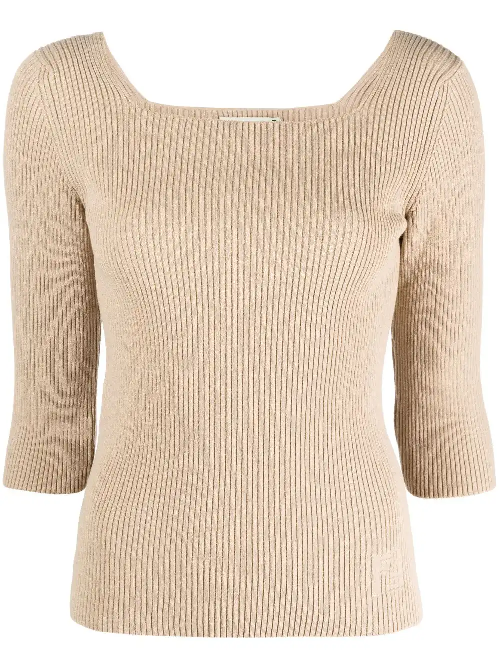 Affordable FENDI ribbed-knit cotton-blend top