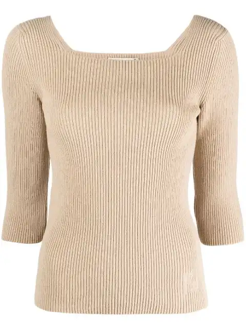 FENDI ribbed-knit cotton-blend top