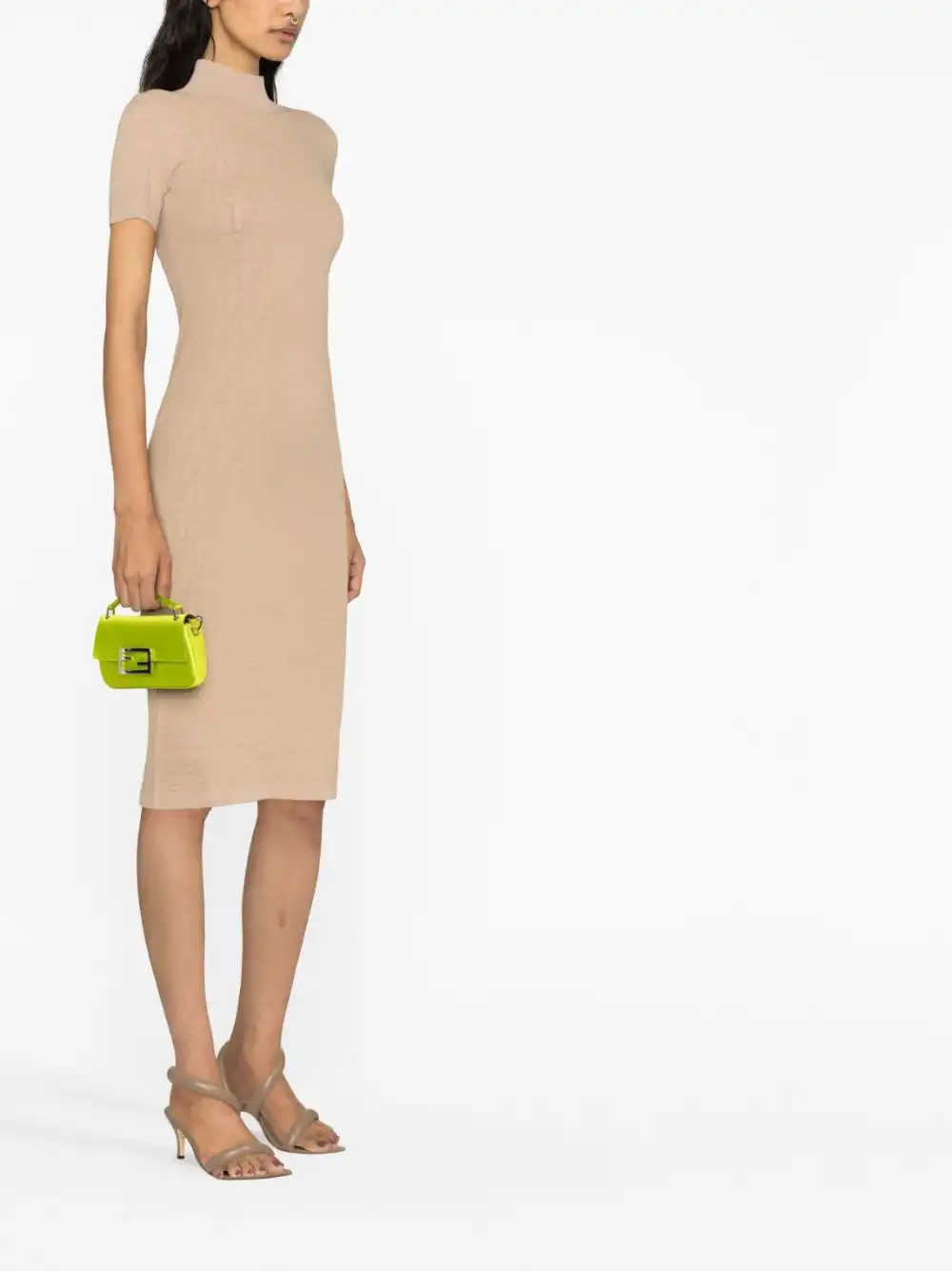 Affordable FENDI FF jacquard body-con midi dress