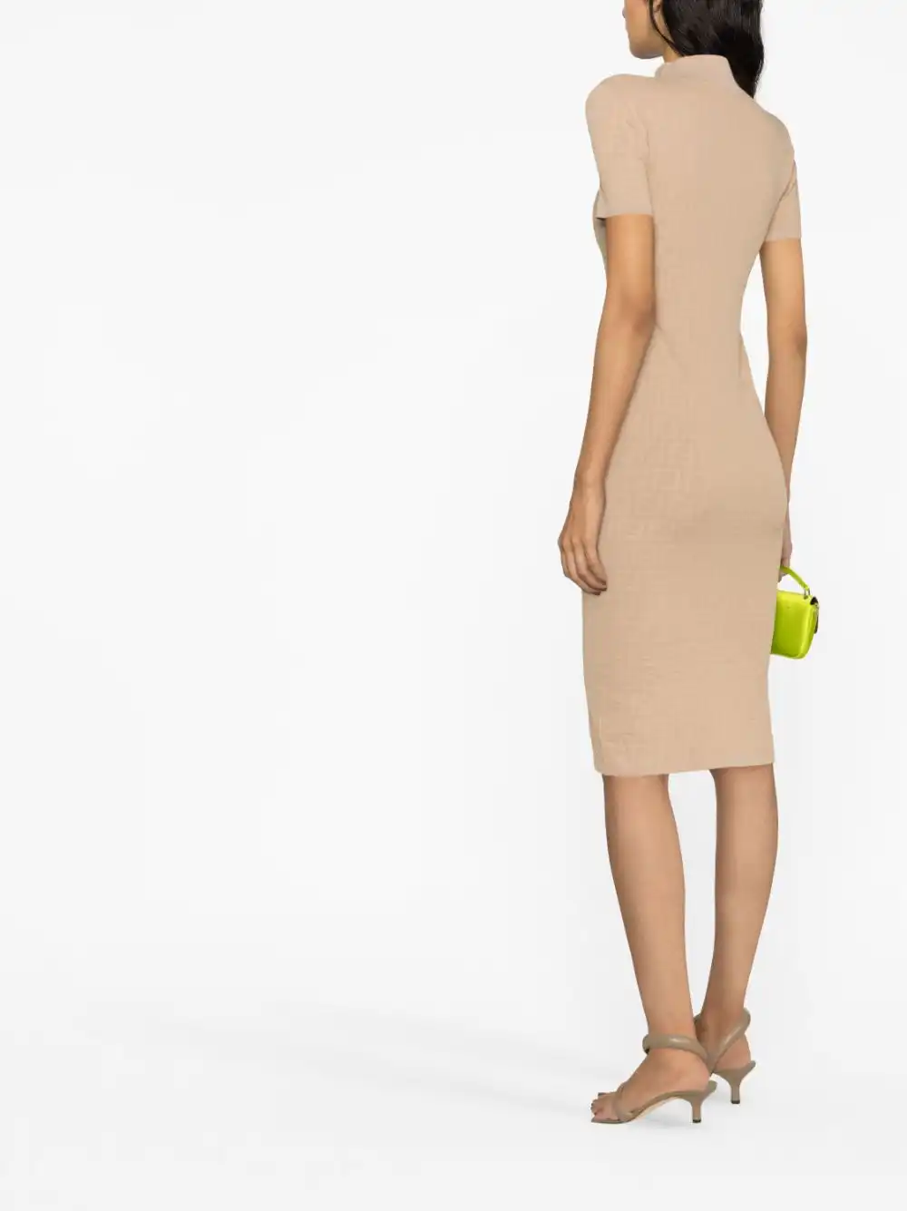 Affordable FENDI FF jacquard body-con midi dress