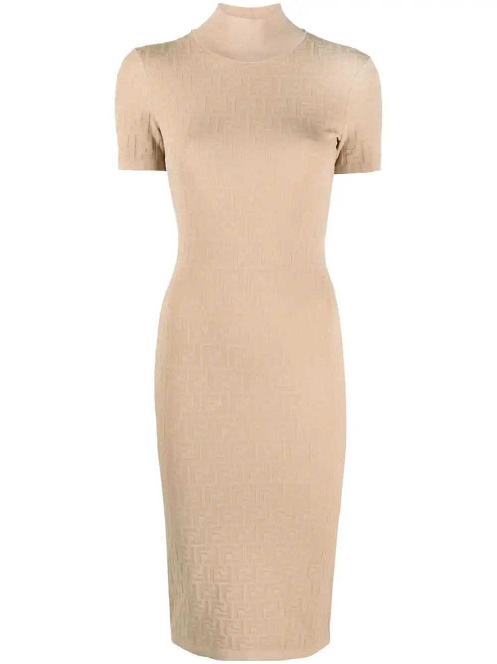 Affordable FENDI FF jacquard body-con midi dress