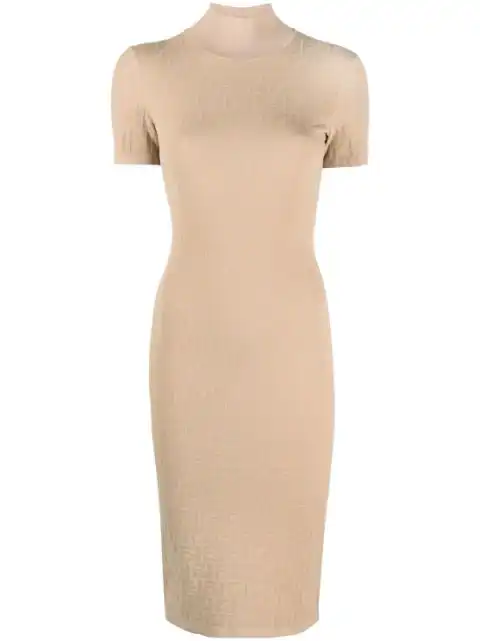 FENDI FF jacquard body-con midi dress