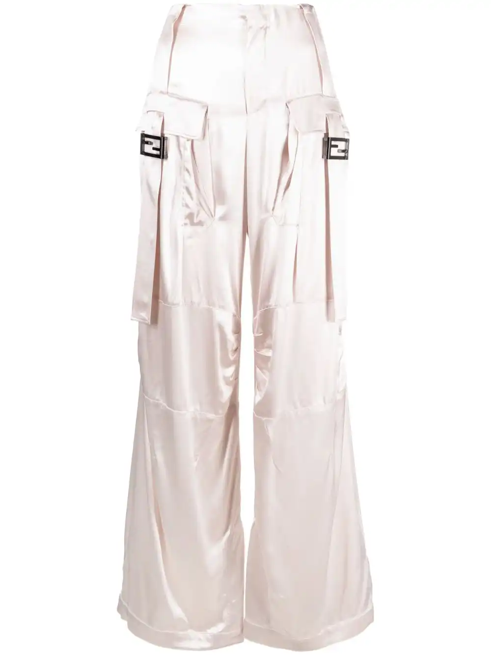 Cheap FENDI buckled satin cargo trousers